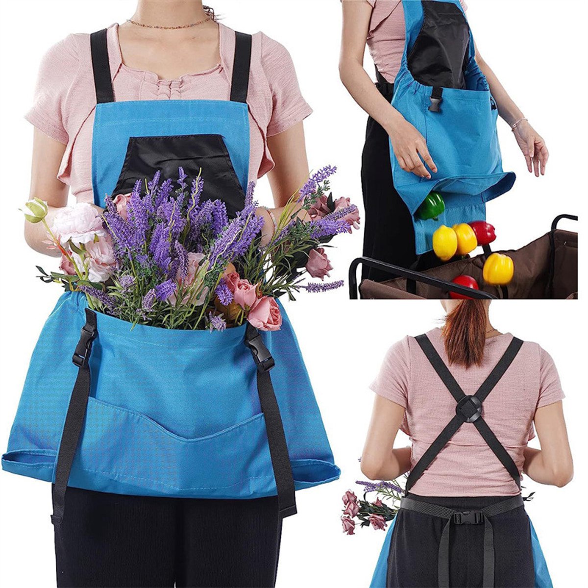 Apron Picking Bag - Large Outdoor Picking Bag - Gardening - Harvest Apron with Quick Release - Backpack Tools V1188-ZXY-10690