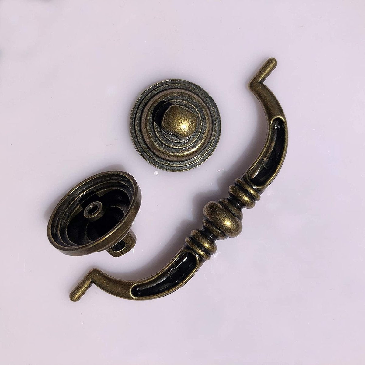 10 Pieces 4.25 Inch Center Hole Shabby Chic Drawer Pulls - Antique Bronze Kitchen Cabinet Pulls with Buckles V1188-ZXY-10698