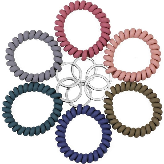 Elastic Bracelet Keychain - Flexible Spiral Bracelet Keychain - For Sauna, Gym, Swimming Pool, ID Card & V1188-ZXY-10701