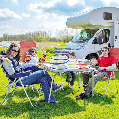 Pop-Up Food Umbrellas with Fine Mesh - Foldable Bottomless Insect Screen - Ideal for Home and Camping - Green V1188-ZXY-10705