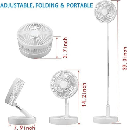 Folding Desk Fan - Adjustable Design - Cordless & Versatile - Foldable Standing Desk Fan V1188-ZXY-10706