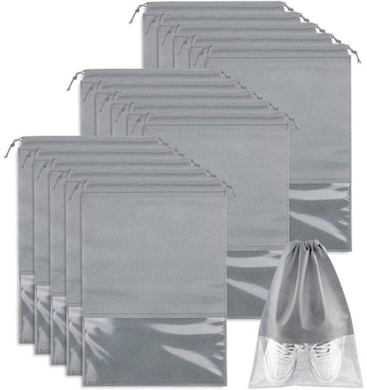Shoe Travel Bags - Non-Woven Dust Bags - Medium to Large - Portable Drawstring - Space-Saving Shoe Storage V1188-ZXY-10710