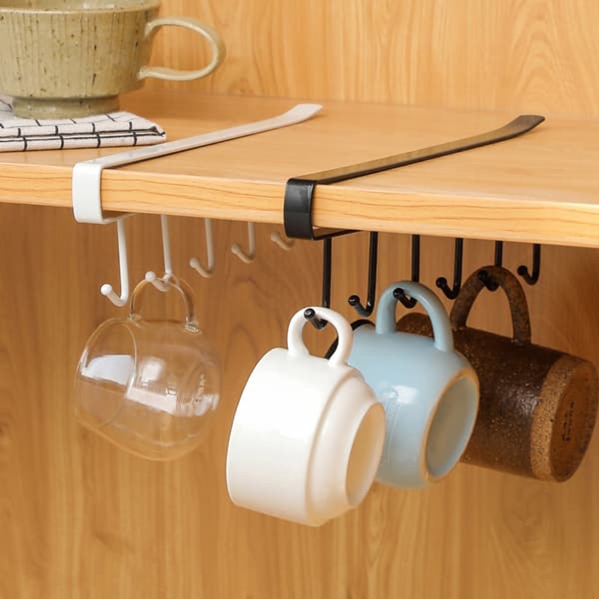 Storage Hooks - Shelf Hanger - White - with 6 hooks V1188-ZXY-10711