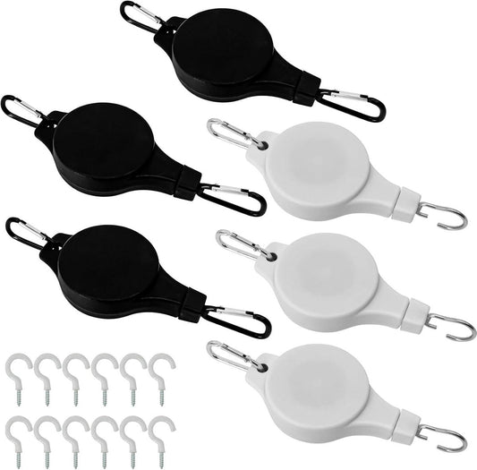 Plant Hooks - Retractable Plant Hanger - Easy-Access Hanging Flower Baskets - For Garden Baskets, Pots, and V1188-ZXY-10713