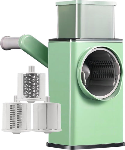 Rotating Cheese Grater with 3 Blades & Collection Tray - Multifunctional Cheese Grater - Includes Suction Cup V1188-ZXY-10729