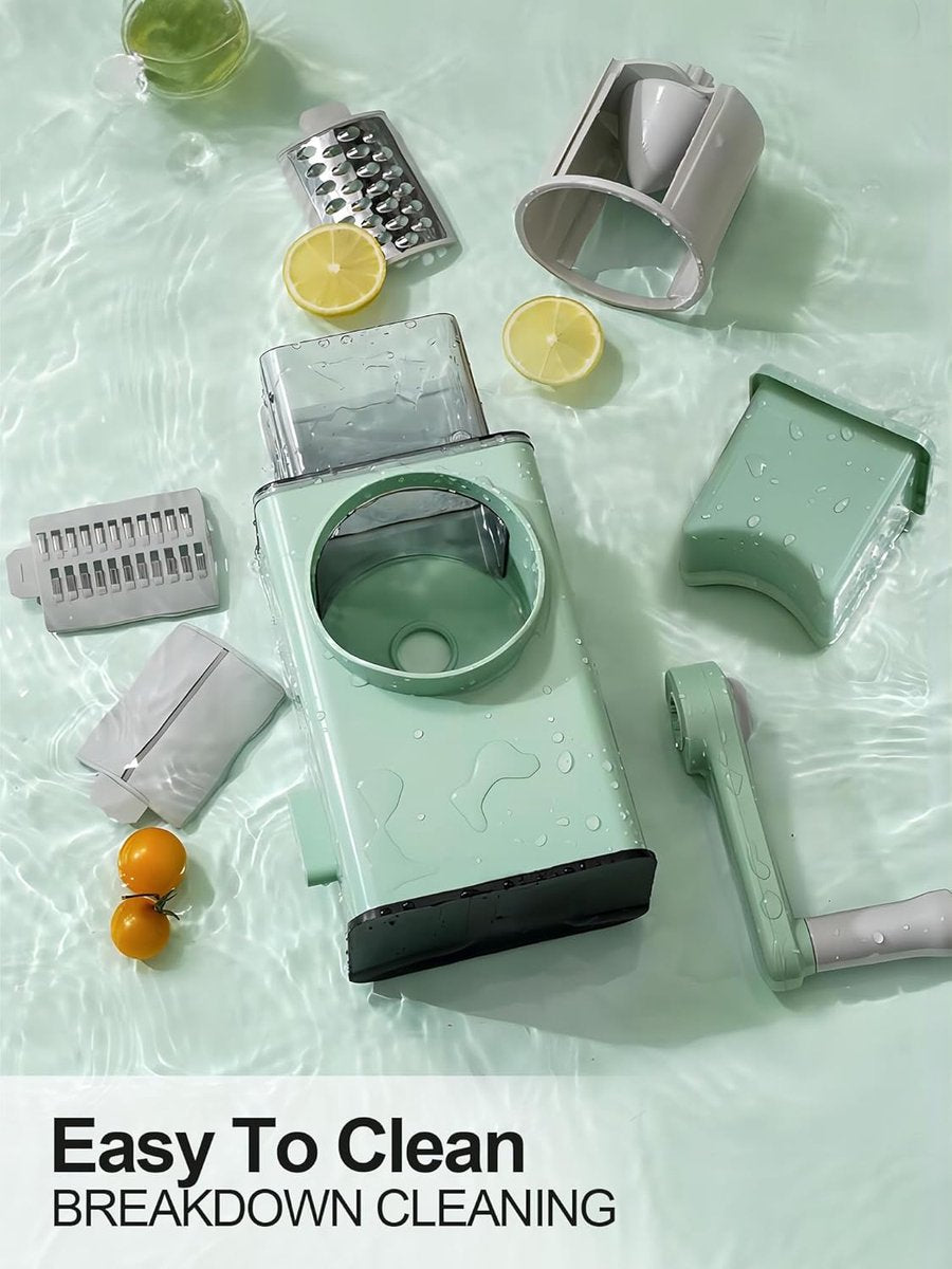 Rotating Cheese Grater with 3 Blades & Collection Tray - Multifunctional Cheese Grater - Includes Suction Cup V1188-ZXY-10729