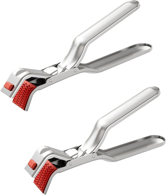 Barbecue Tongs - Anti-Scorch Clamps - Pack of 2 - Stainless Steel Anti-Scorch Clamps - Use to remove hot V1188-ZXY-10736
