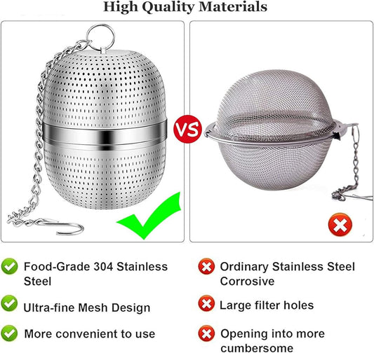Tea strainer made of stainless steel - Tea filter - Tea strainer made of stainless steel 304 - with chain - V1188-ZXY-10755