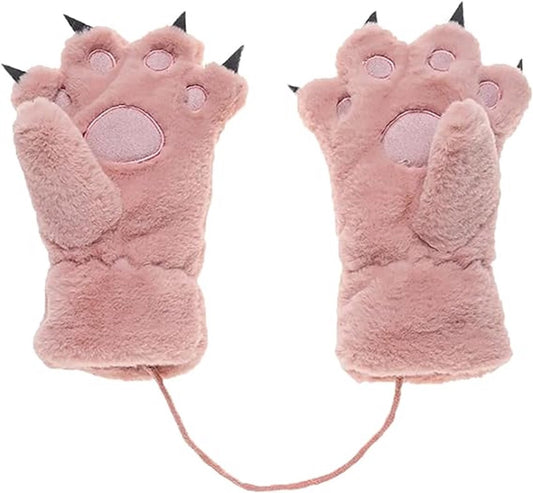 Gloves - 1 pair - Winter gloves - Cartoon gloves - Neckband - Children's gloves - Warm gloves - Plush gloves V1188-ZXY-10766