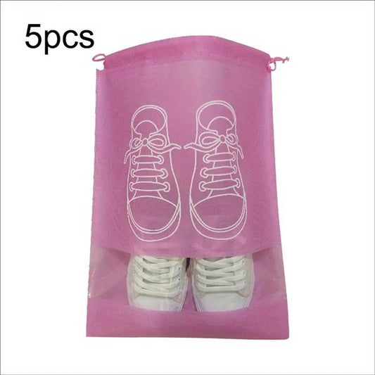 Shoe Bags - Pack of 5 - Shoe Bag - Travel and Storage Bag - Water-Repellent - Travel Organizer - Pink V1188-ZXY-10774