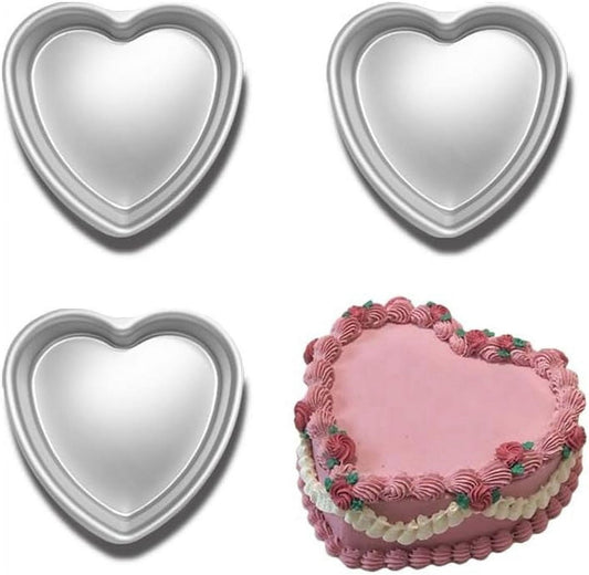 Heart-shaped baking tins - Aluminum baking tins - Valentine's Day, weddings, birthdays, etc. (Set of 3 V1188-ZXY-10776