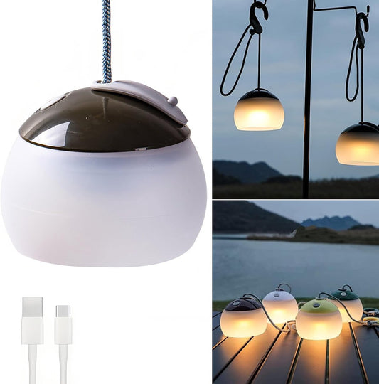 Night Light - Outdoor Camping Lamp - Atmospheric Decorative Lighting - Round Camping Lamp - 3 Brightness V1188-ZXY-10780