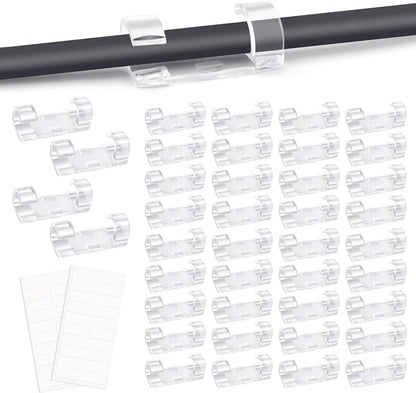 Transparent Cable Clips Self-Adhesive - Cable Organizer - 120 pieces - Cable Tray - Cable Ties - Cable Lock - V1188-ZXY-10787