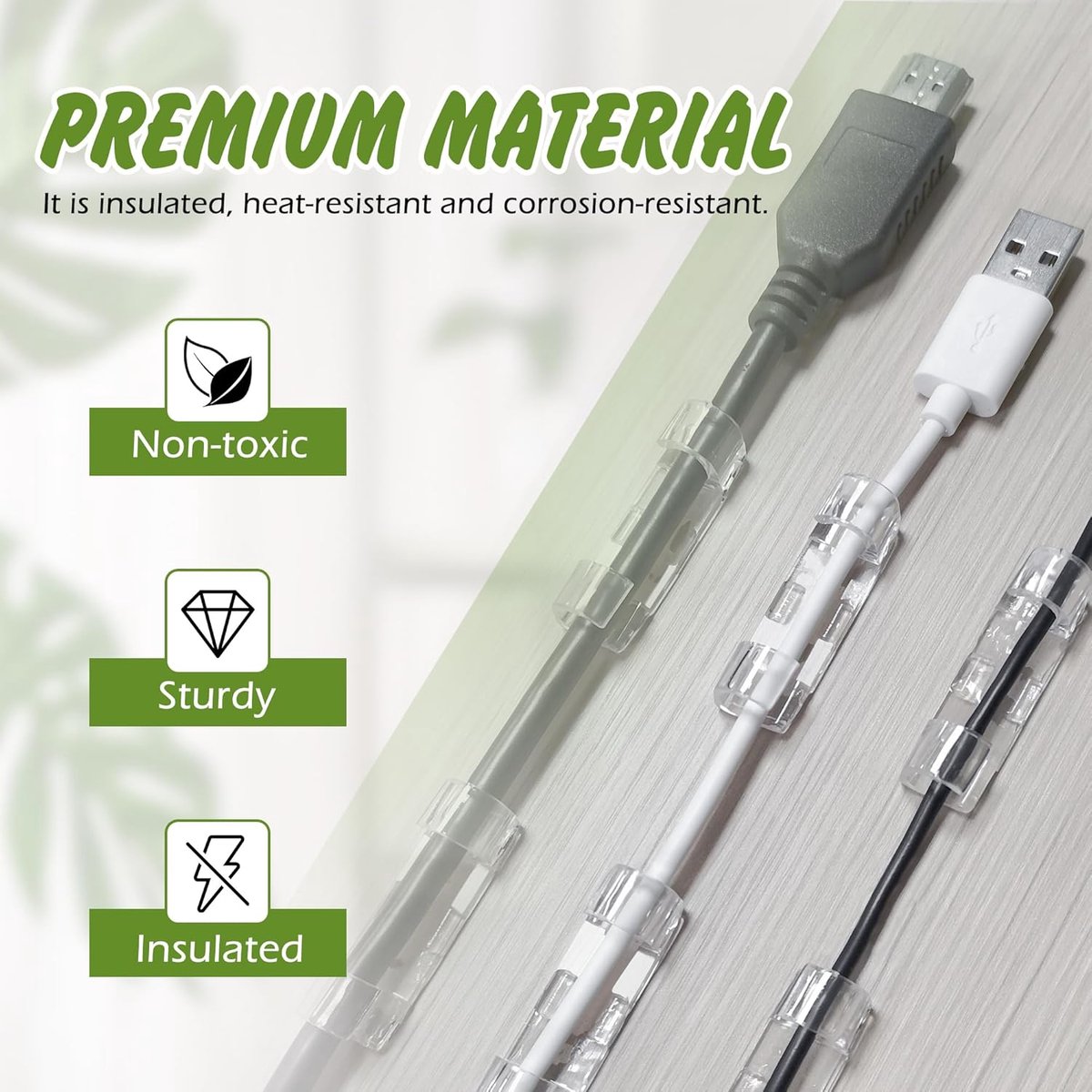 Transparent Cable Clips Self-Adhesive - Cable Organizer - 120 pieces - Cable Tray - Cable Ties - Cable Lock - V1188-ZXY-10787