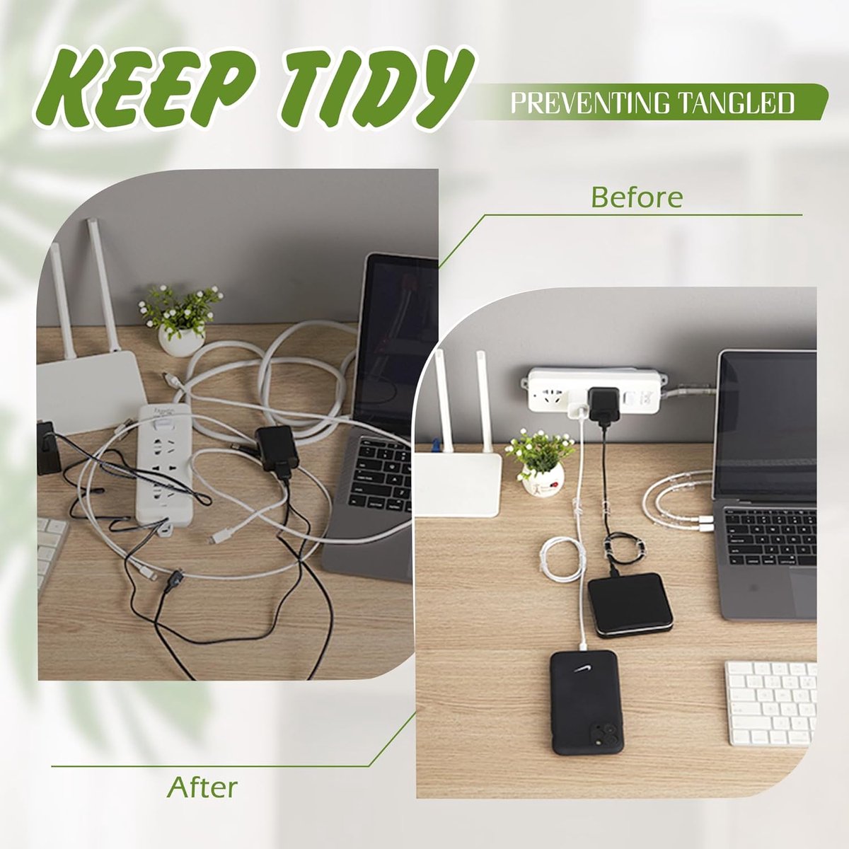 Transparent Cable Clips Self-Adhesive - Cable Organizer - 120 pieces - Cable Tray - Cable Ties - Cable Lock - V1188-ZXY-10787