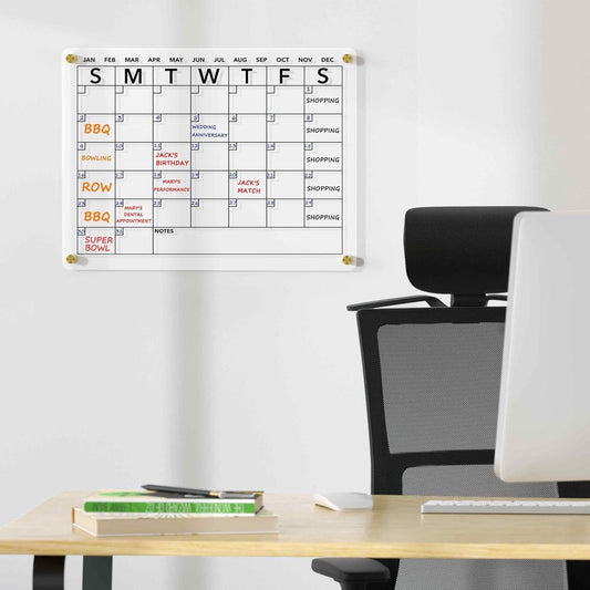 Magnetic Weekly Planner - Planning Board - Family Planner - To-Do Planner | Transparent Acrylic | Erasable | V1188-ZXY-10788