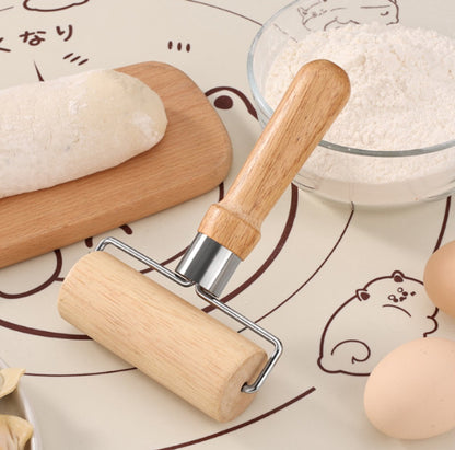 Dough Rolling Machine - Double-Sided Wooden Dough Rolling Machine - Three-Piece Set - Hand Baking Utensils - V1188-ZXY-10798