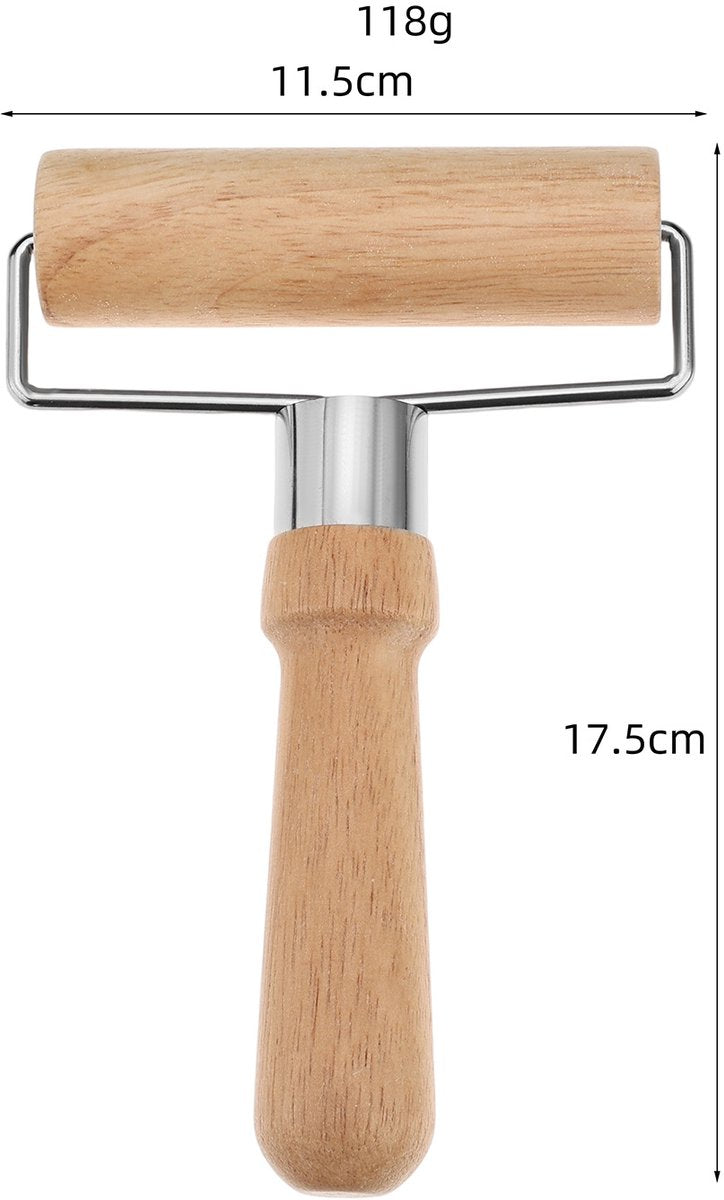 Dough Rolling Machine - Double-Sided Wooden Dough Rolling Machine - Three-Piece Set - Hand Baking Utensils - V1188-ZXY-10798