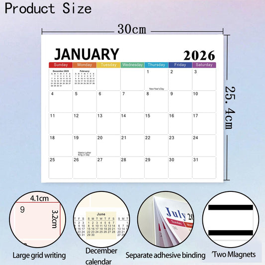 2026-2027 Magnetic Fridge Calendar - Agenda Calendar 2026 - Agenda Calendar 2026 - Calendar 2026 Weekly V1188-ZXY-10805