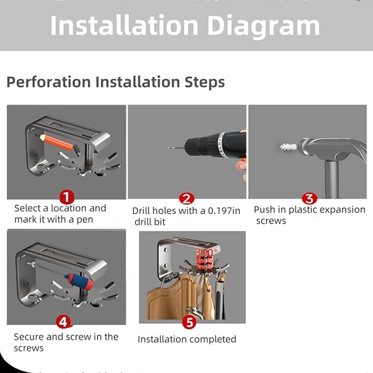Kitchen Utensils - 2-Piece Hook - Cabinet Hook - Room Hook - Storage - Kitchen Storage - Suitable for V1188-ZXY-10811