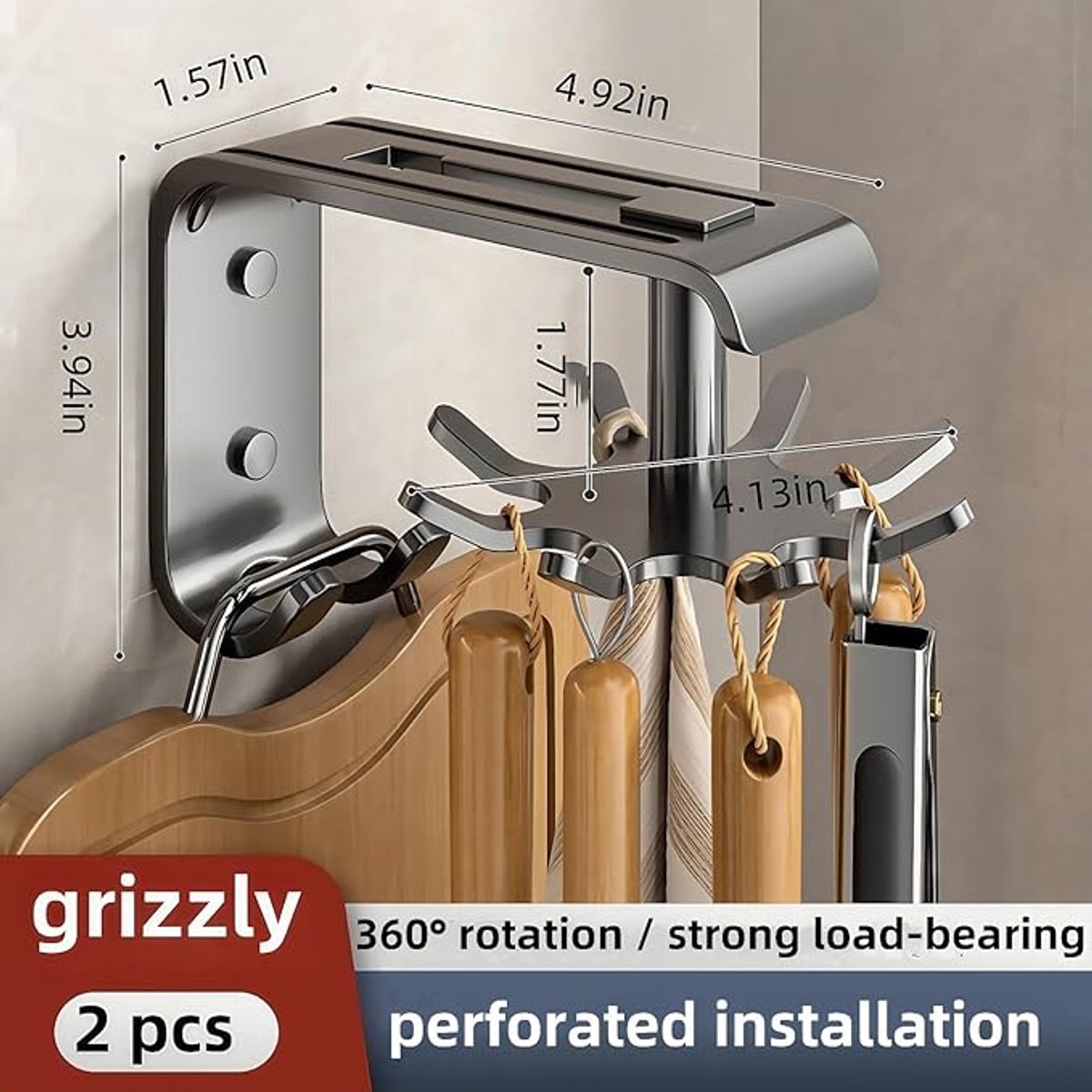 Kitchen Utensils - 2-Piece Hook - Cabinet Hook - Room Hook - Storage - Kitchen Storage - Suitable for V1188-ZXY-10811