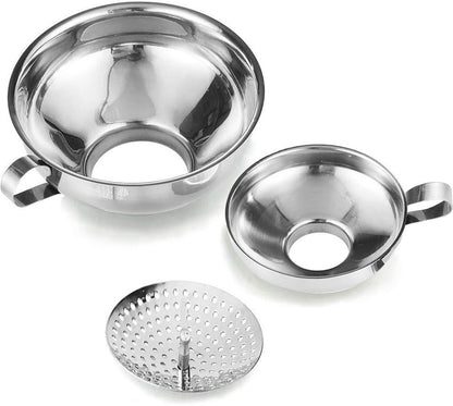 3-Pack - Funnels - Stainless Steel - Kitchen Funnels - Jam Can Funnels V1188-ZXY-10812