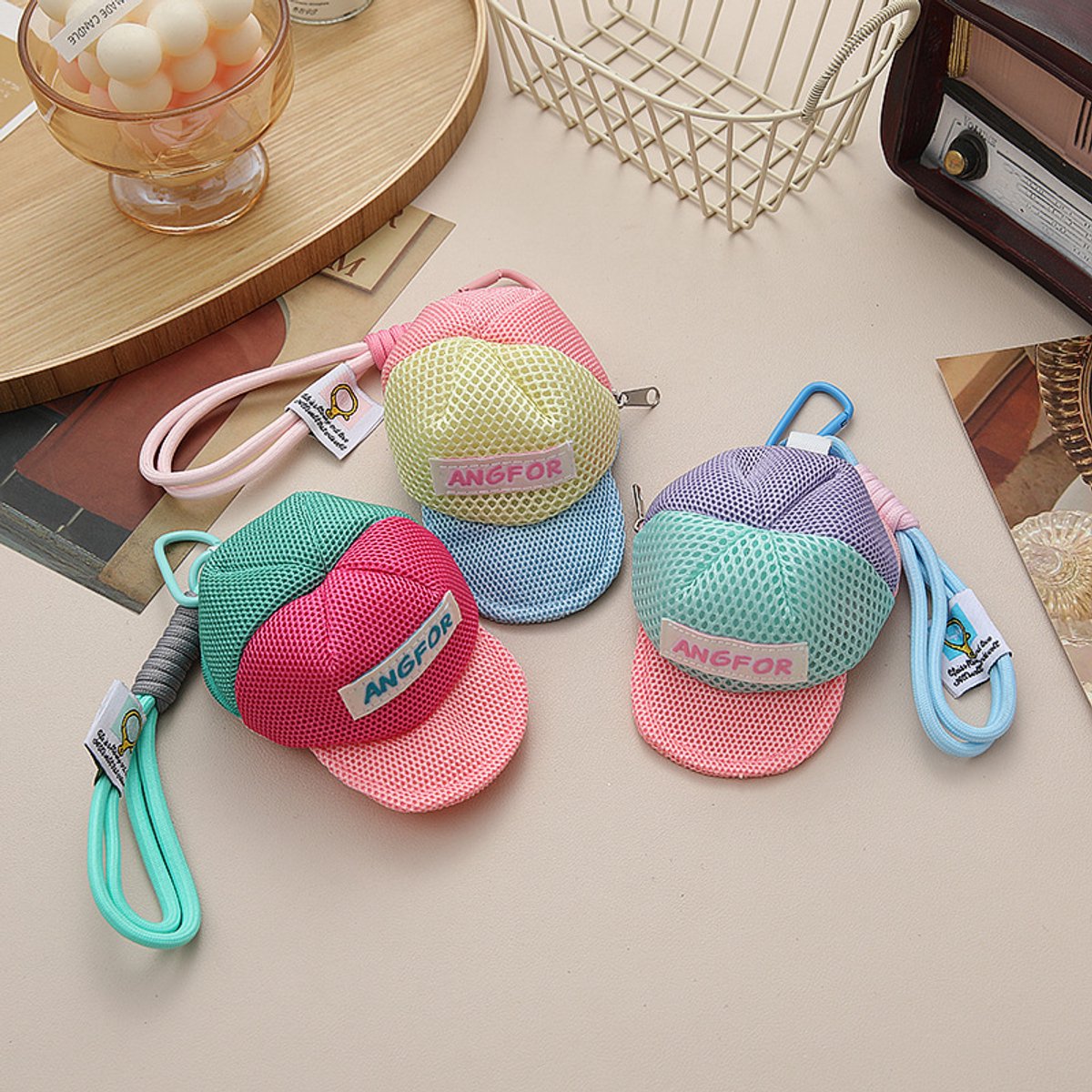 Storage Bag - Dopamine-Colored Mesh Bag - Travel Bag - Wallet - Headphone Bag - Keychain V1188-ZXY-10816