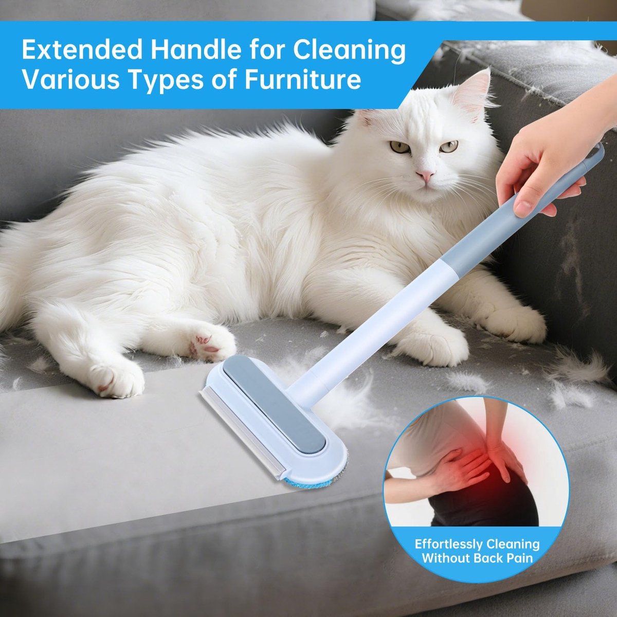 Pet Hair Remover - Manual Lint Brush - Suitable for sofas, cat beds and floors. V1188-ZXY-10817