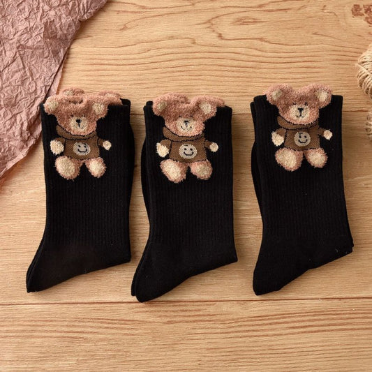 Socks 3-pack - House socks - fluffy socks - Casual socks - Indoor & Outdoor Wearable - Soft & Warm - socks V1188-ZXY-10821