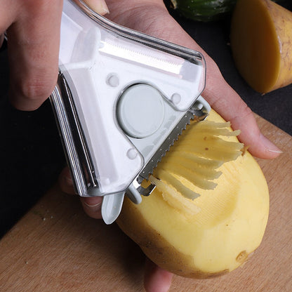 Peeler - 3-in-1 Peeler - Ergonomic - Can be used for peeling, grating and slicing - Blue V1188-ZXY-10824
