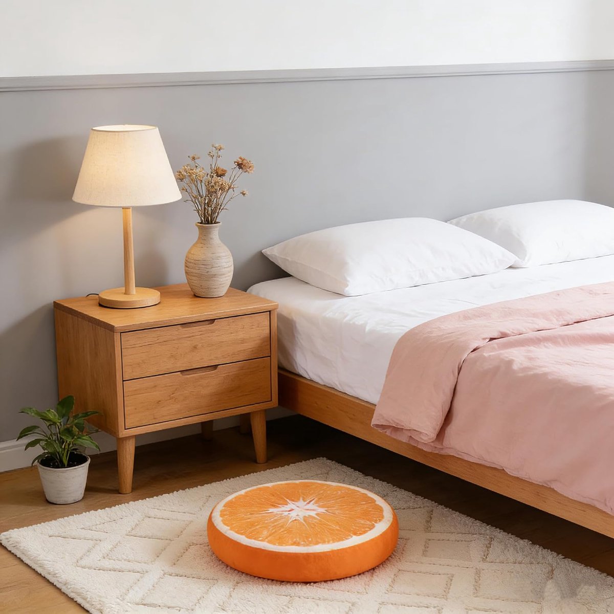 Round decorative cushion - soft filled cushion - play cushion - 40 cm - orange - suitable for sofas, chairs, V1188-ZXY-10826