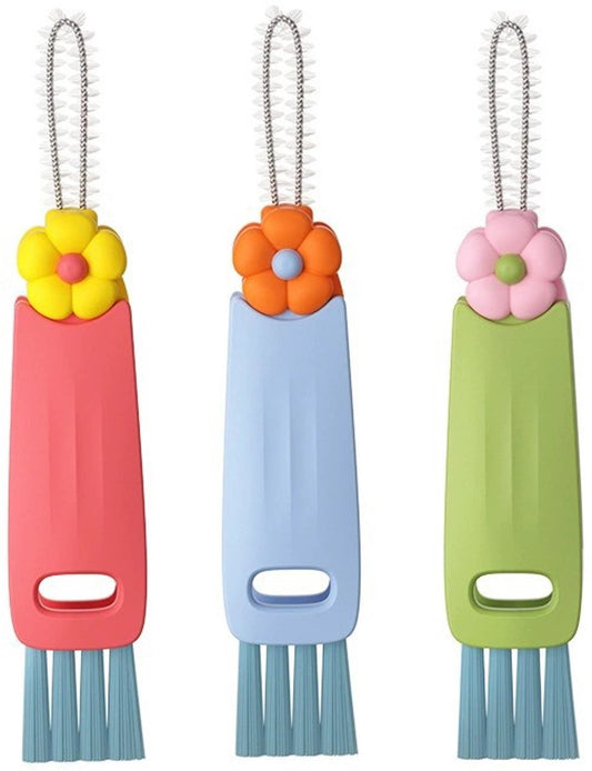 Brush - 3-piece set - Multifunctional cleaning brush - With soft bristles - Suitable for glass lids and V1188-ZXY-10828