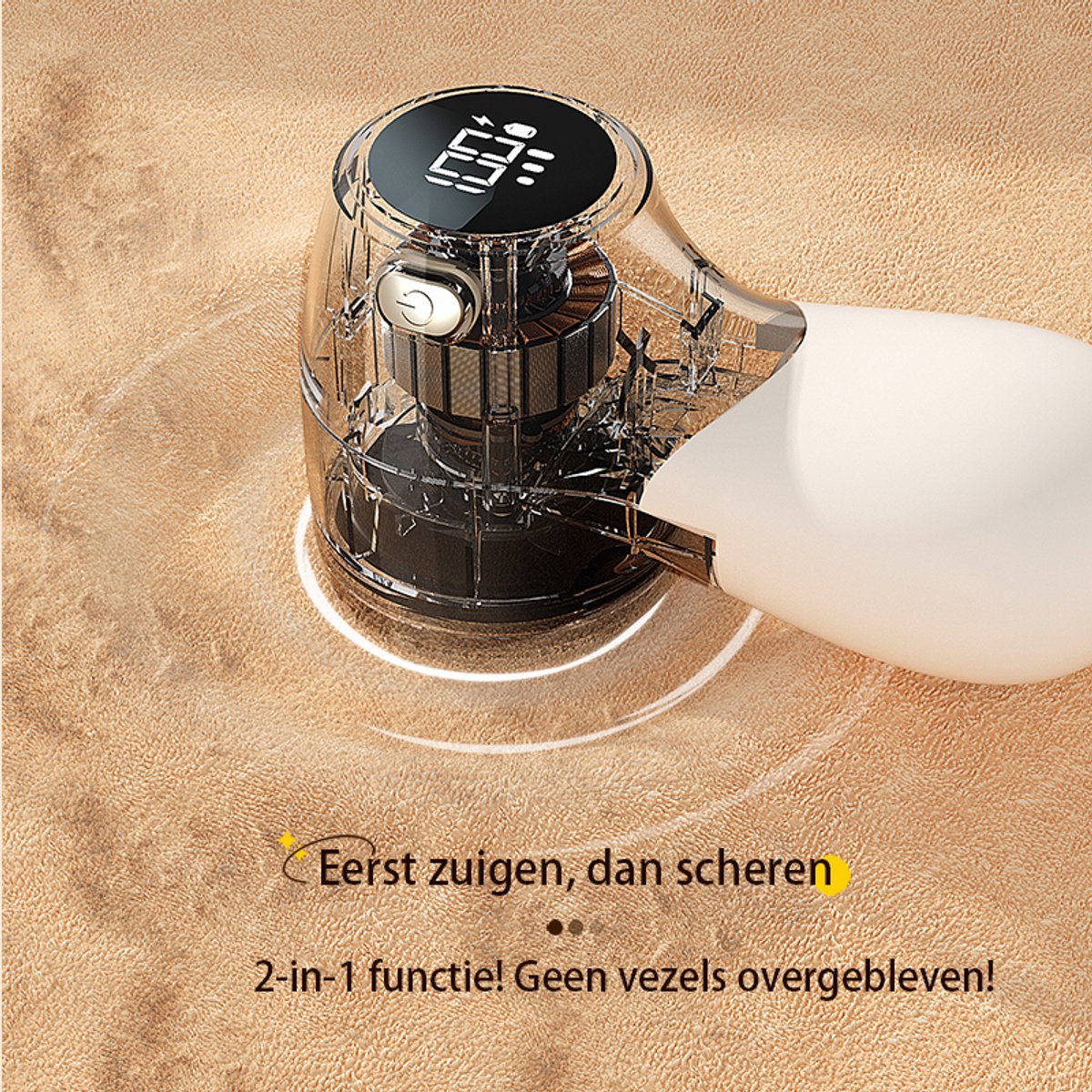 Rechargeable Lint Remover with Display - Lint Remover - Suction and Shave Function - Lint Remover - Type-C V1188-ZXY-10829