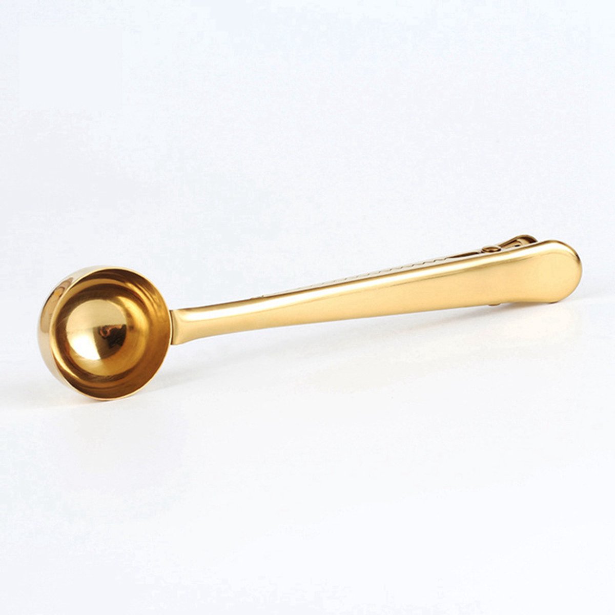 Coffee spoon - measuring spoon with closing clip - coffee accessories - bean spoon - measuring spoon - gold V1188-ZXY-10838