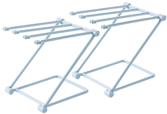 Storage Rack (Set of 2) - Kitchen Storage Rack - Space-Saving - Folding Rack - With 4 Supports, V1188-ZXY-10841