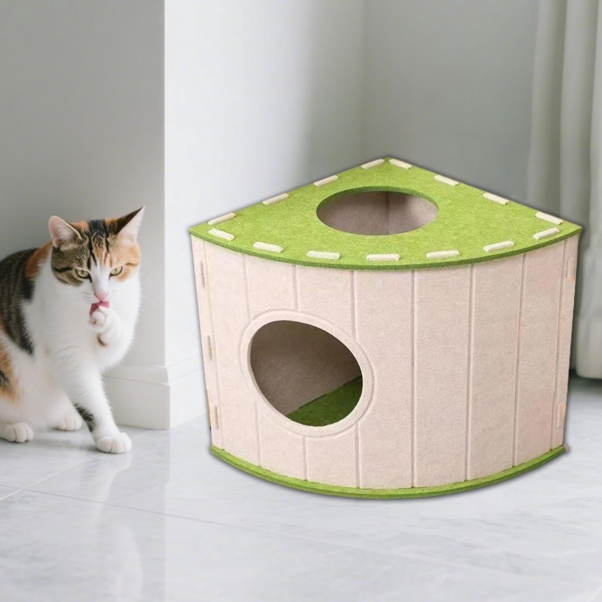 Cat House - Cat Basket - Cat Den - Felt-Shaped Cat Bed - Suitable for All Seasons - Warm | Scratch-Resistant V1188-ZXY-10842