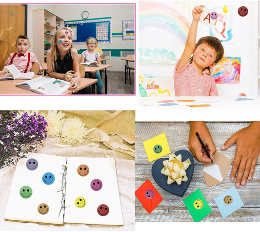 Glitter Dot and Smiley Face Stickers - Smiley Face Stickers for Kids - 500 Sheets of 1" Sheets, 10 Sheets of V1188-ZXY-10849