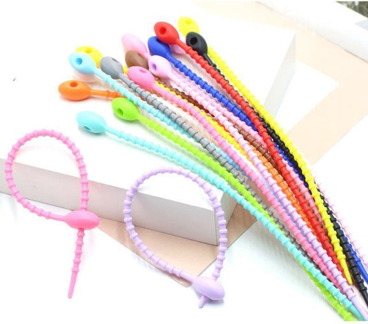 Cable Ties - Tyraps | Tie Wraps - 30 reusable silicone cable ties, 15 cm long with locking mechanism, V1188-ZXY-10851