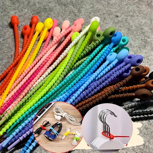 Cable Ties - Tyraps | Tie Wraps - 30 reusable silicone cable ties, 15 cm long with locking mechanism, V1188-ZXY-10851