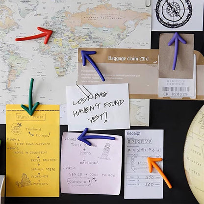 3D Arrow-Shaped Magnetic Notes - Fridge Magnets - 12-Piece Set for Whiteboard & Fridge - 2 Pieces in Each V1188-ZXY-10854