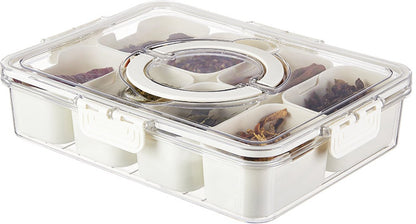 Snack Boxes - Divided trays with lids and handles - Transparent snack boxes for fruit, snacks, sweets and V1188-ZXY-10861