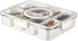 Snack Boxes - Divided trays with lids and handles - Transparent snack boxes for fruit, snacks, sweets and V1188-ZXY-10861