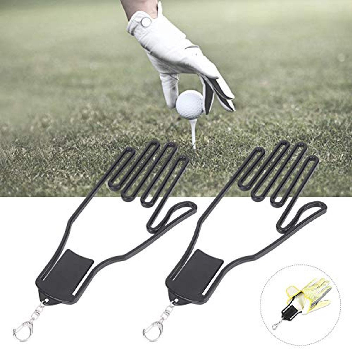 2-Pack Glove Supports - Black Plastic Frame to Prevent Deformation - For Golf & Outdoor Gloves V1188-ZXY-10863