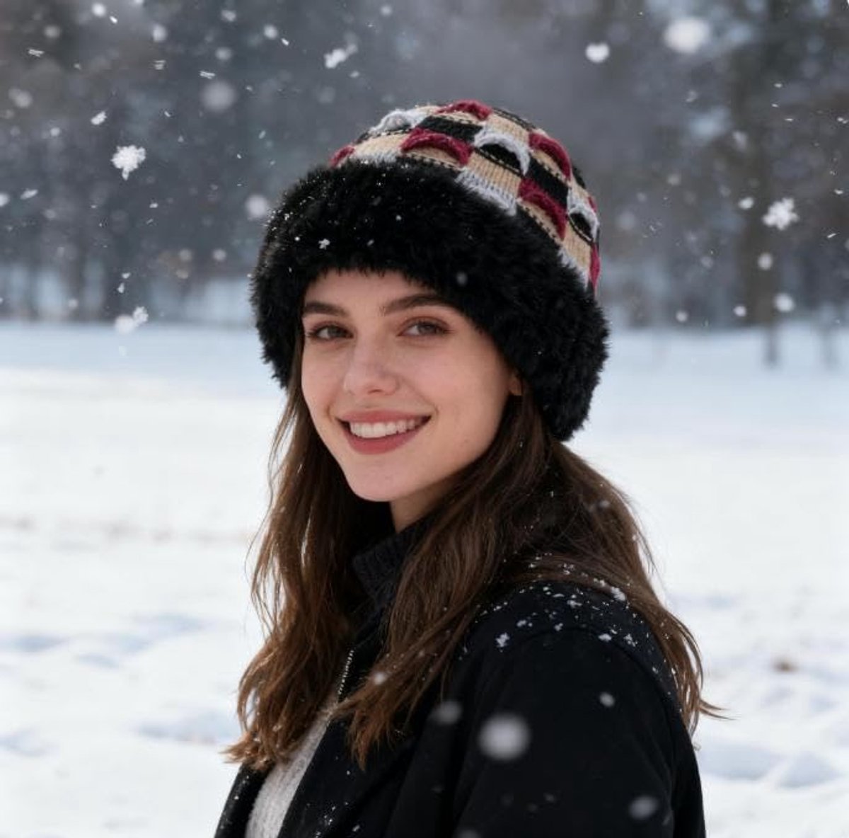 Winter Warm Knitted Hat - With Fleece Lining - Unisex - Suitable for Cold Weather(Black) V1188-ZXY-10869