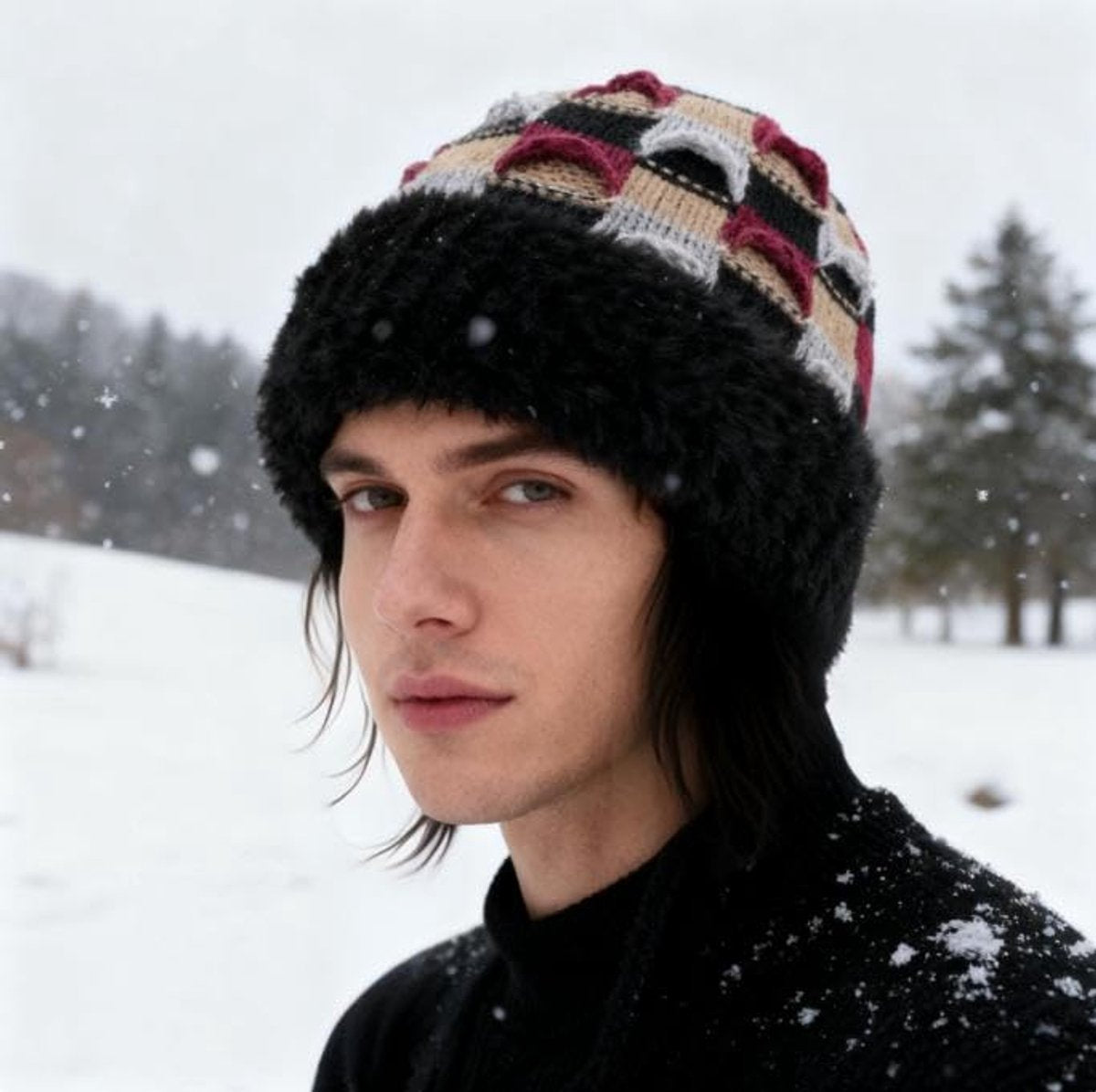 Winter Warm Knitted Hat - With Fleece Lining - Unisex - Suitable for Cold Weather(Black) V1188-ZXY-10869