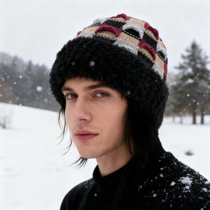 Winter Warm Knitted Hat - With Fleece Lining - Unisex - Suitable for Cold Weather(Black) V1188-ZXY-10869