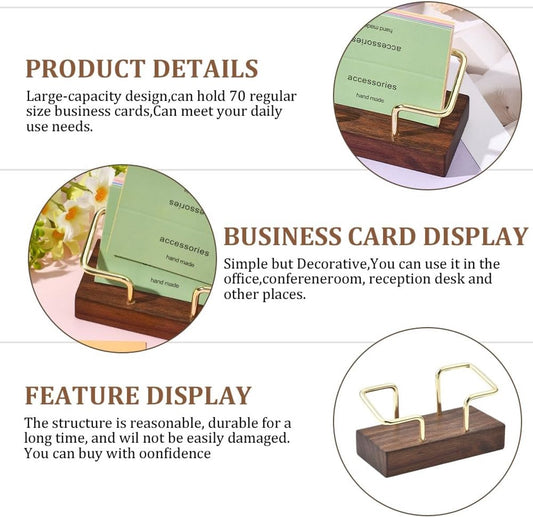 Business Card Holder - Wooden Display Rack - Desk Business Card Holder - Wooden Business Card Holder - V1188-ZXY-10872
