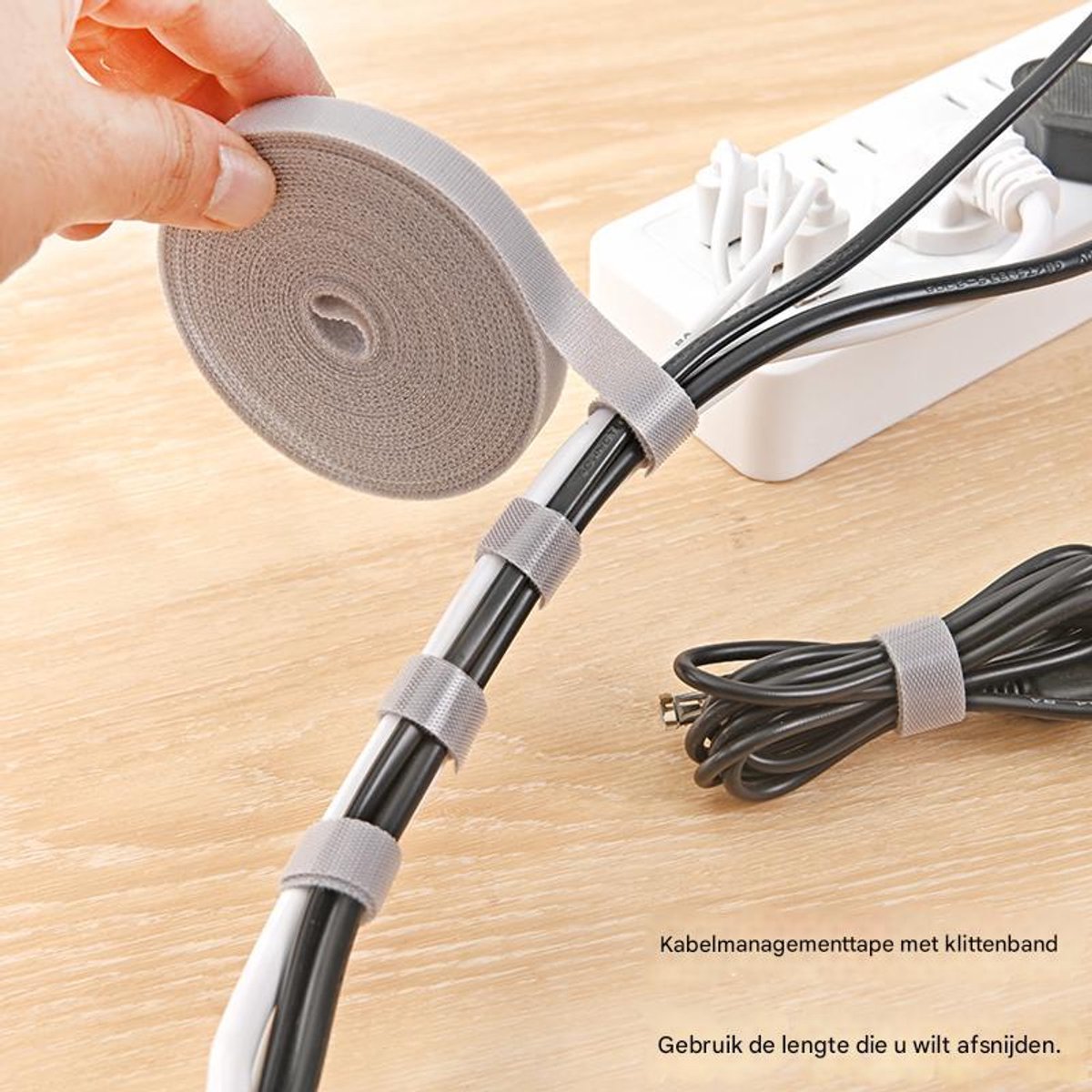 Cable Organizer with Velcro - Cable Ties for Data Cables - Reusable Straps - For storing mobile phone cables, V1188-ZXY-10874