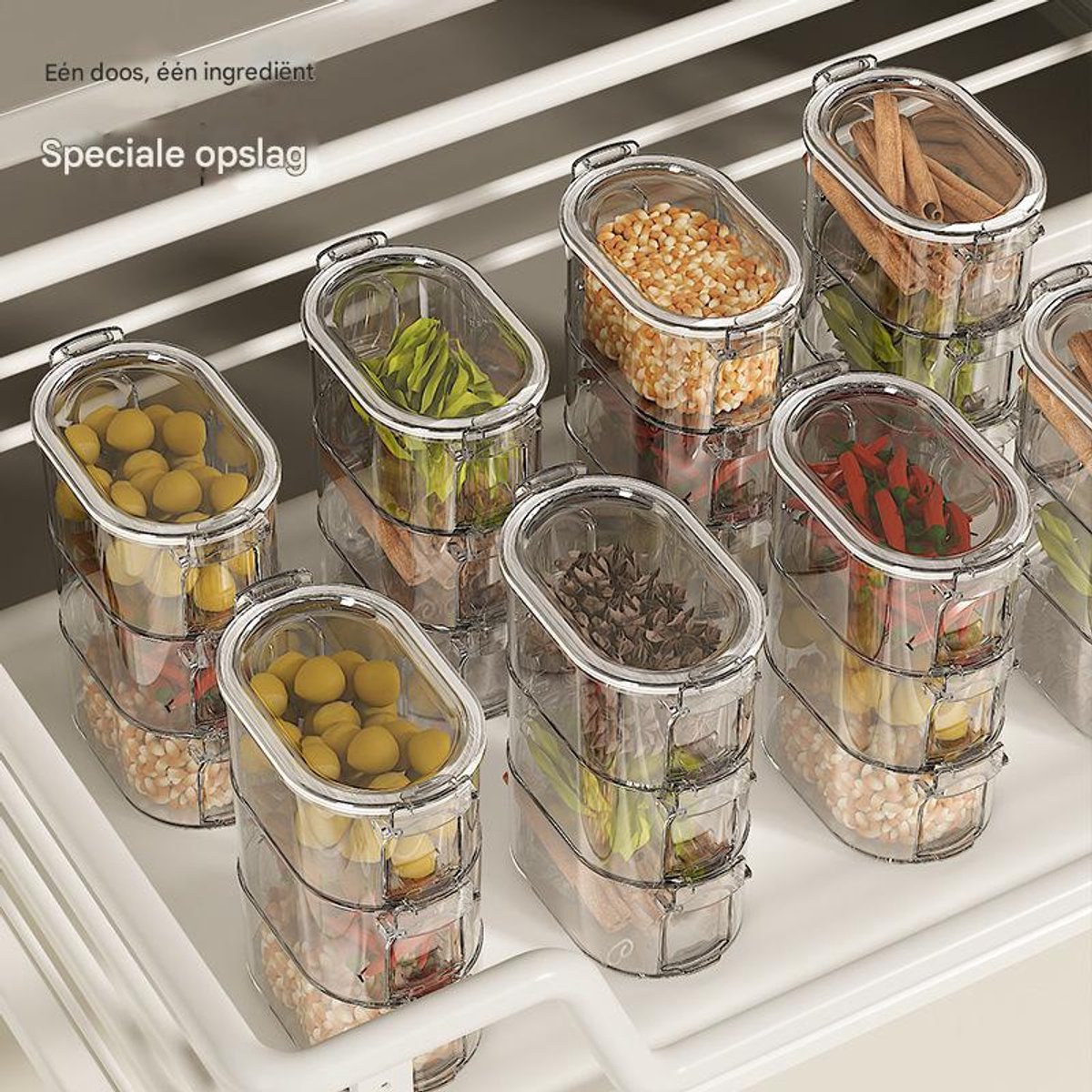 Storage Jars - 3-Tier - Sealed Storage Bottles - Spice Bottles - Storage Boxes - Kitchen Storage Bottles V1188-ZXY-10875