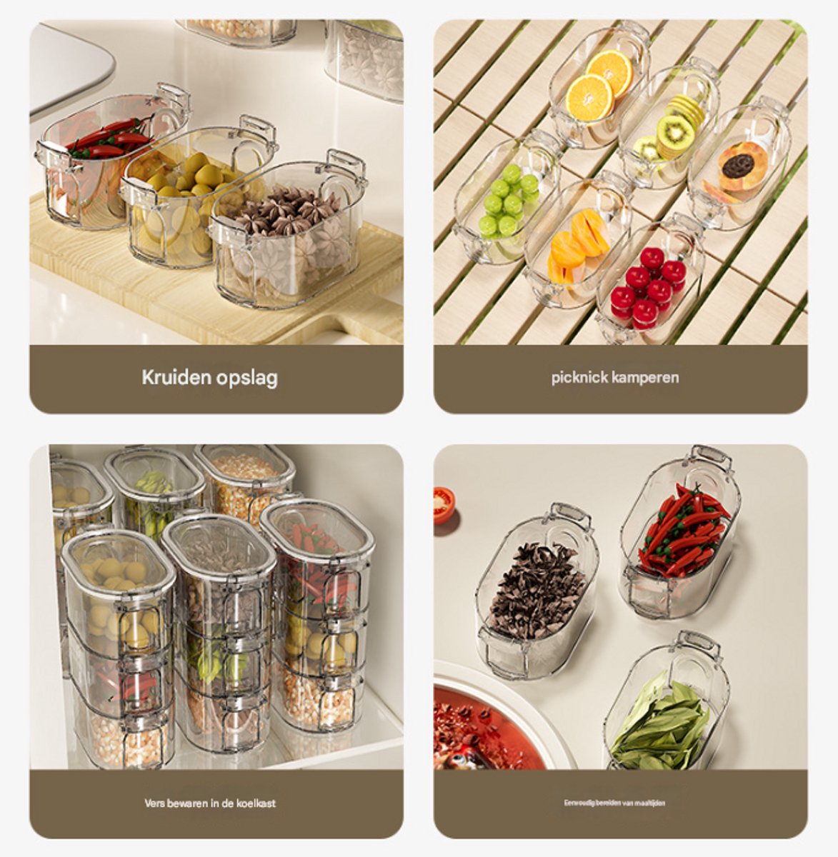 Storage Jars - 3-Tier - Sealed Storage Bottles - Spice Bottles - Storage Boxes - Kitchen Storage Bottles V1188-ZXY-10875